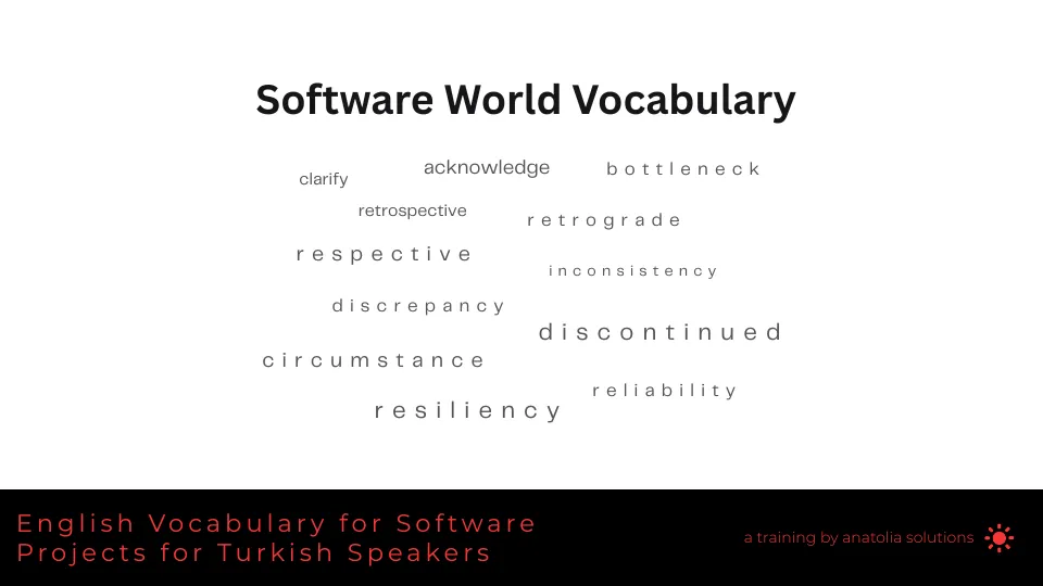 English Vocabulary For Software Projects For Turkish Speakers