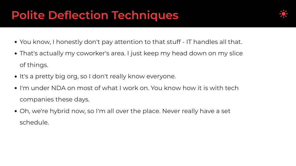 Polite Deflection Techniques